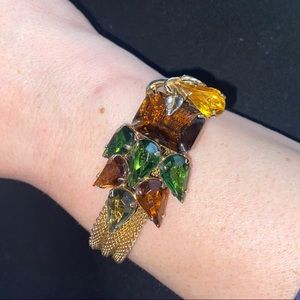 Very Rare Juliana D & E Multi Crystals Mesh Vintage 1960s Collectible Bracelet